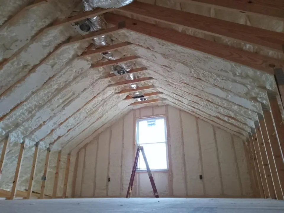 Spray foam roofing application for Crawl Space Insulation project in Mentor-on-the-Lake